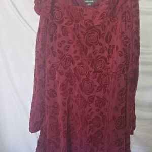 wild fable Rose Burnout Red Dress